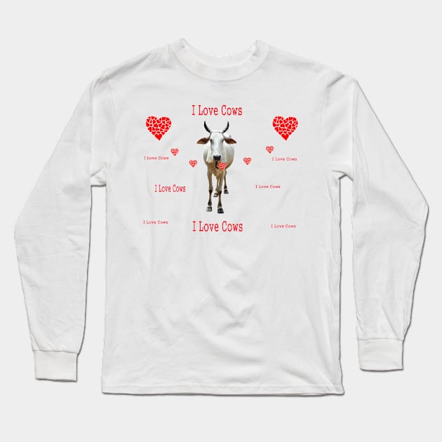 I Love Cows - Cow Speaks Long Sleeve T-Shirt by PlanetMonkey